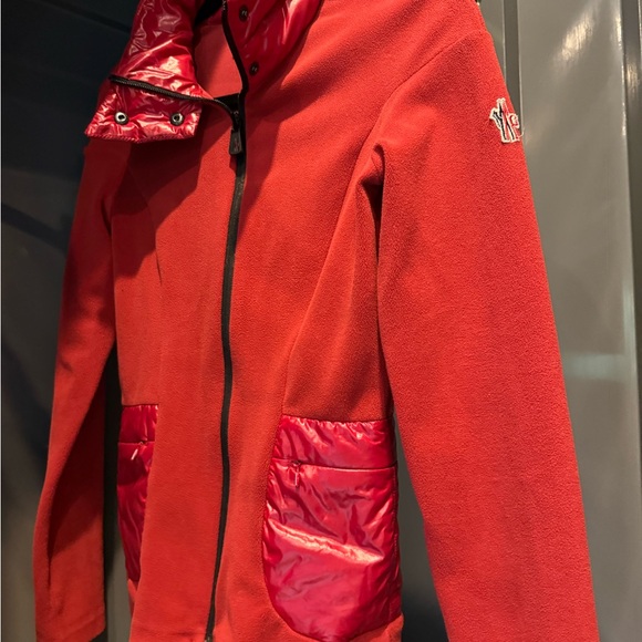 Moncler Red Jacket with Shiny Collar - Picture 1 of 5